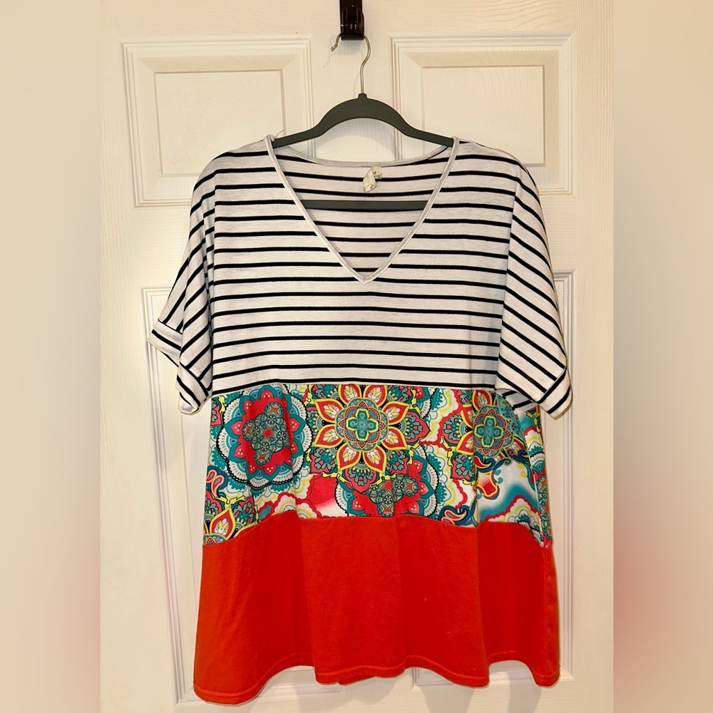 Southern Stitch Stripes and Geo Top
